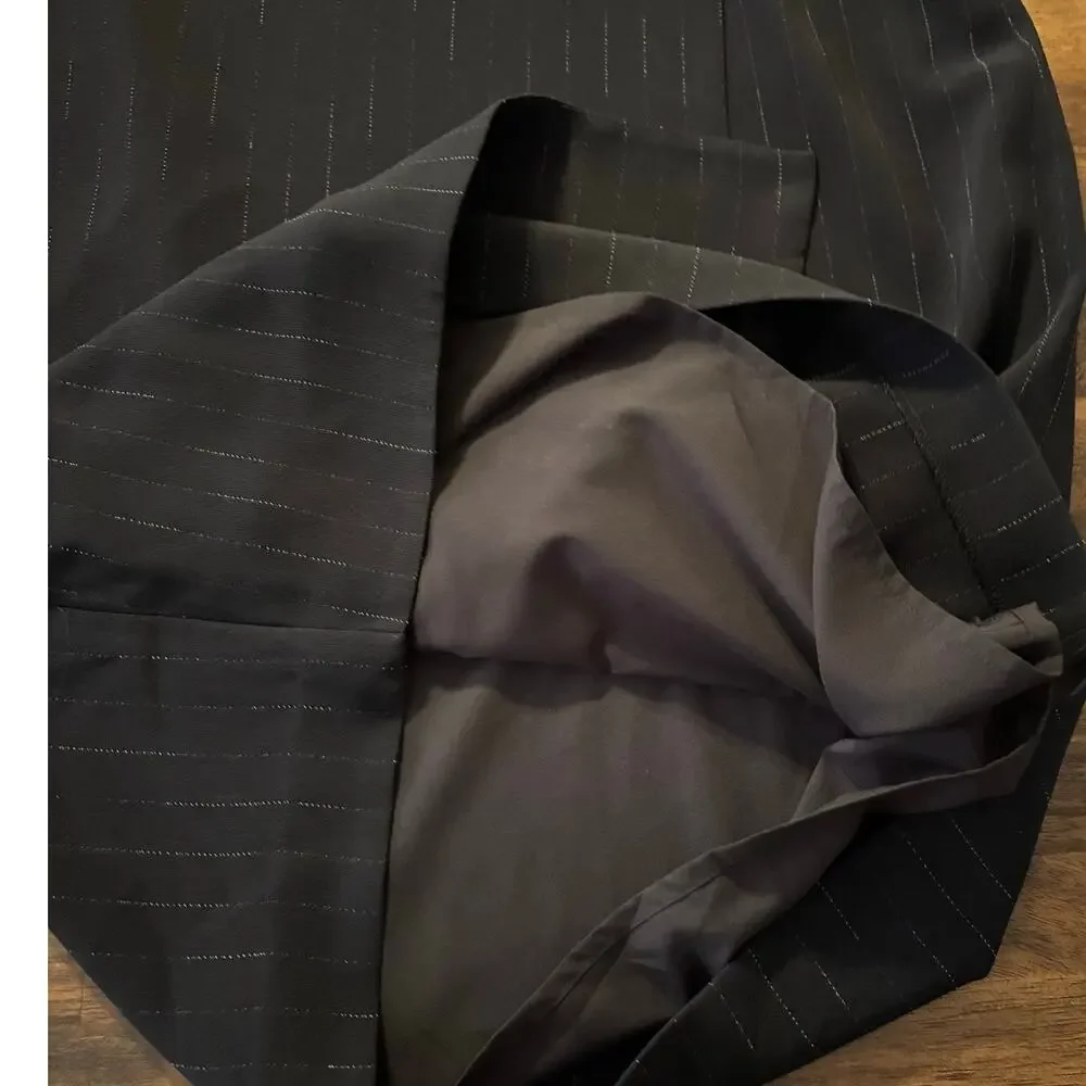 MM. LaFleur Size 8 Wrap Skirt Pencil Straight Lined Career Pinstripe